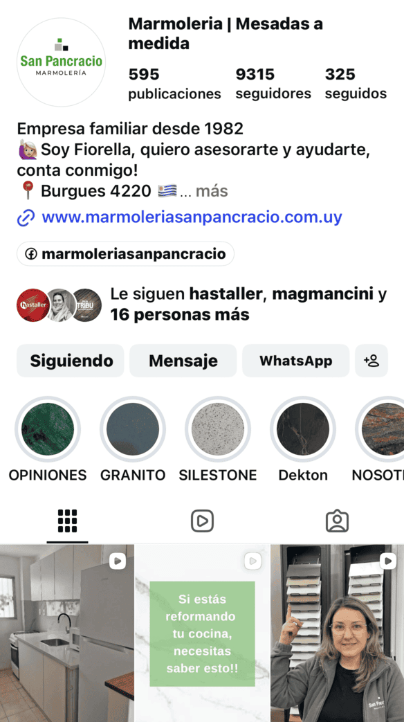 Instagram Marmolería San Pancracio
